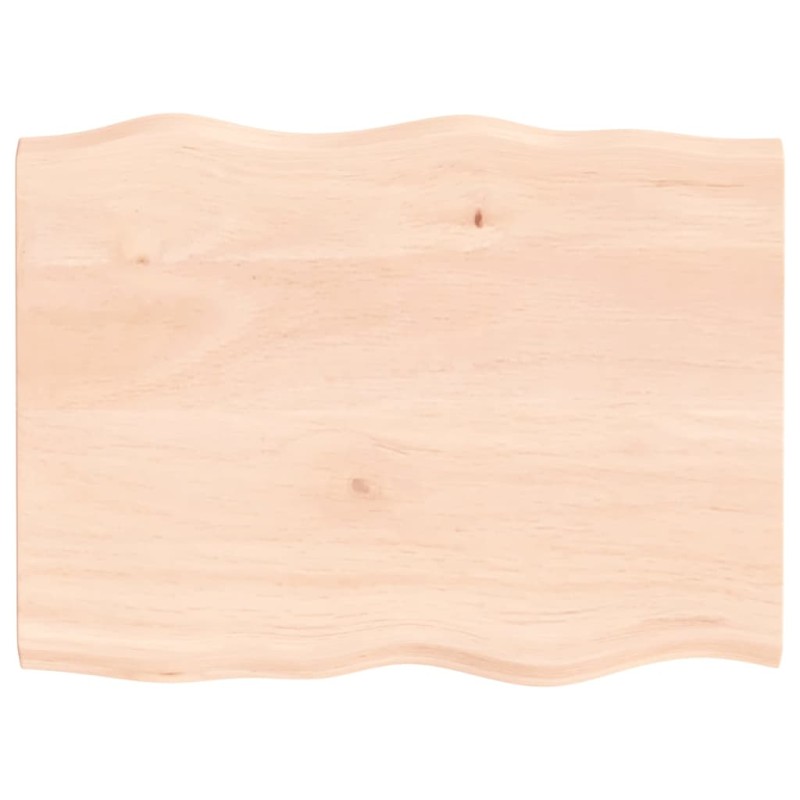 vidaXL Tablero de mesa madera maciza roble borde natural 80x60x2 cm vidaXL Tablero de mesa madera maciza roble borde natural 80x60x2 cm