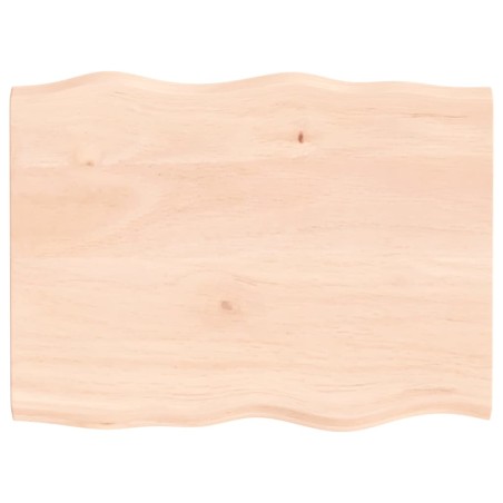 vidaXL Tablero de mesa madera maciza roble borde natural 80x60x2 cm