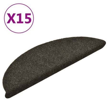 vidaXL Alfombrillas autoadhesivas escalera 15 uds antracita 56x17x3 cm