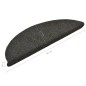 vidaXL Alfombrillas autoadhesivas escalera 15 uds antracita 56x17x3 cm