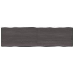 vidaXL Tablero mesa madera tratada borde vivo marrón 180x50x(2-4) cm
