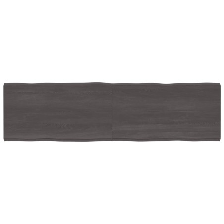 vidaXL Tablero mesa madera tratada borde vivo marrón 180x50x(2-4) cm