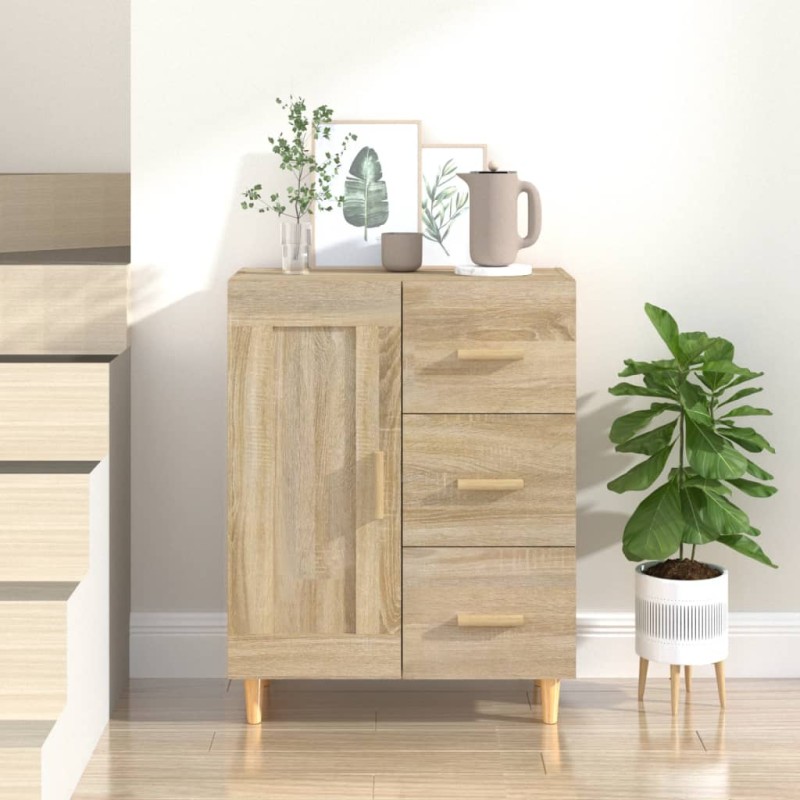 vidaXL Aparador de madera contrachapada roble Sonoma 69,5x34x90 cm vidaXL Aparador de madera contrachapada roble Sonoma 69,5x34x90 cm