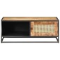 vidaXL Mesa de centro madera de mango rugosa y caña natural 90x50x35cm