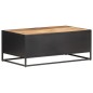 vidaXL Mesa de centro madera de mango rugosa y caña natural 90x50x35cm