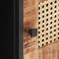 vidaXL Mesa de centro madera de mango rugosa y caña natural 90x50x35cm
