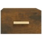 vidaXL Mesitas de noche de pared 2 uds color roble ahumado 35x35x20 cm