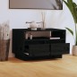 vidaXL Mueble de TV de madera maciza de pino negro 60x35x37 cm vidaXL Mueble de TV de madera maciza de pino negro 60x35x37 cm