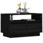 vidaXL Mueble de TV de madera maciza de pino negro 60x35x37 cm vidaXL Mueble de TV de madera maciza de pino negro 60x35x37 cm