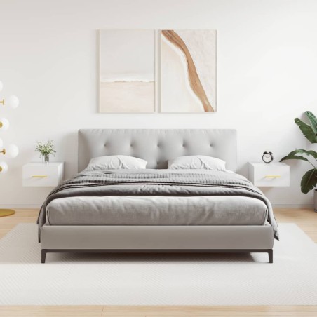 vidaXL Mesitas de noche de pared 2 uds blanco brillo 35x35x20 cm