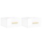 vidaXL Mesitas de noche de pared 2 uds blanco brillo 35x35x20 cm