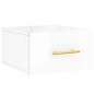 vidaXL Mesitas de noche de pared 2 uds blanco brillo 35x35x20 cm