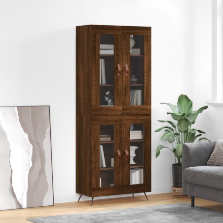 vidaXL Aparador alto madera contrachapada marrón roble 69,5x34x180 cm