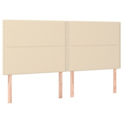 vidaXL Cabeceros 4 unidades de tela color crema 80x5x78/88 cm