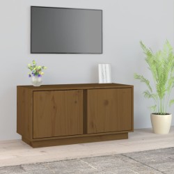 vidaXL Mueble de TV madera maciza de pino marrón miel 80x35x40,5 cm