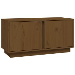 vidaXL Mueble de TV madera maciza de pino marrón miel 80x35x40,5 cm
