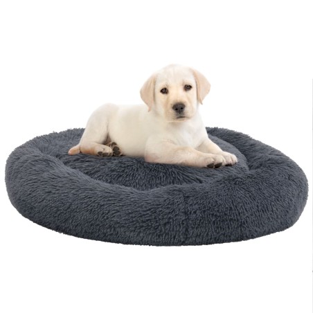 vidaXL Cojín lavable para perros y gatos felpa gris oscuro 70x70x15 cm