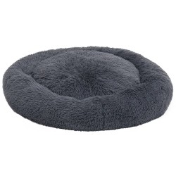vidaXL Cojín lavable para perros y gatos felpa gris oscuro 70x70x15 cm