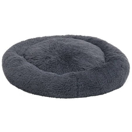 vidaXL Cojín lavable para perros y gatos felpa gris oscuro 70x70x15 cm