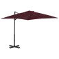 vidaXL Sombrilla voladiza con palo de aluminio rojo burdeos 250x250 cm vidaXL Sombrilla voladiza con palo de aluminio rojo burdeos 250x250 cm