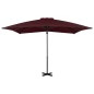 vidaXL Sombrilla voladiza con palo de aluminio rojo burdeos 250x250 cm vidaXL Sombrilla voladiza con palo de aluminio rojo burdeos 250x250 cm