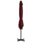vidaXL Sombrilla voladiza con palo de aluminio rojo burdeos 250x250 cm vidaXL Sombrilla voladiza con palo de aluminio rojo burdeos 250x250 cm
