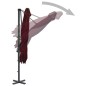 vidaXL Sombrilla voladiza con palo de aluminio rojo burdeos 250x250 cm vidaXL Sombrilla voladiza con palo de aluminio rojo burdeos 250x250 cm