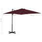 vidaXL Sombrilla voladiza con palo de aluminio rojo burdeos 250x250 cm vidaXL Sombrilla voladiza con palo de aluminio rojo burdeos 250x250 cm