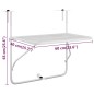 vidaXL Mesa de balcón acero blanca 60x40 cm vidaXL Mesa de balcón acero blanca 60x40 cm