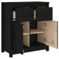 vidaXL Aparador de madera maciza de pino negro 70x35x80 cm vidaXL Aparador de madera maciza de pino negro 70x35x80 cm