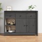 vidaXL Aparador de madera maciza de pino gris 100x35x74 cm