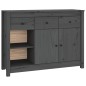 vidaXL Aparador de madera maciza de pino gris 100x35x74 cm