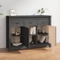 vidaXL Aparador de madera maciza de pino gris 100x35x74 cm