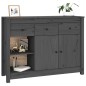vidaXL Aparador de madera maciza de pino gris 100x35x74 cm