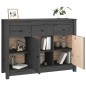 vidaXL Aparador de madera maciza de pino gris 100x35x74 cm