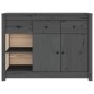 vidaXL Aparador de madera maciza de pino gris 100x35x74 cm