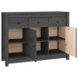 vidaXL Aparador de madera maciza de pino gris 100x35x74 cm