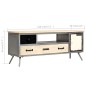 vidaXL Mueble para TV de madera de mango maciza y acero 120x30x45 cm