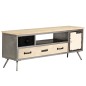vidaXL Mueble para TV de madera de mango maciza y acero 120x30x45 cm
