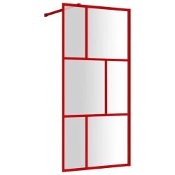 vidaXL Mampara puerta de ducha vidrio transparente ESG rojo 90x195 cm