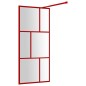 vidaXL Mampara puerta de ducha vidrio transparente ESG rojo 90x195 cm vidaXL Mampara puerta de ducha vidrio transparente ESG rojo 90x195 cm