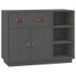 vidaXL Aparador de madera maciza de pino gris 98,5x40x75 cm vidaXL Aparador de madera maciza de pino gris 98,5x40x75 cm