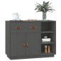 vidaXL Aparador de madera maciza de pino gris 98,5x40x75 cm vidaXL Aparador de madera maciza de pino gris 98,5x40x75 cm