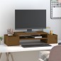 vidaXL Soporte de monitor madera maciza pino marrón miel 70x27,5x15 cm vidaXL Soporte de monitor madera maciza pino marrón miel 70x27,5x15 cm