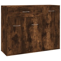 vidaXL Aparador madera contrachapada color roble ahumado 88x30x70 cm