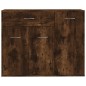 vidaXL Aparador madera contrachapada color roble ahumado 88x30x70 cm