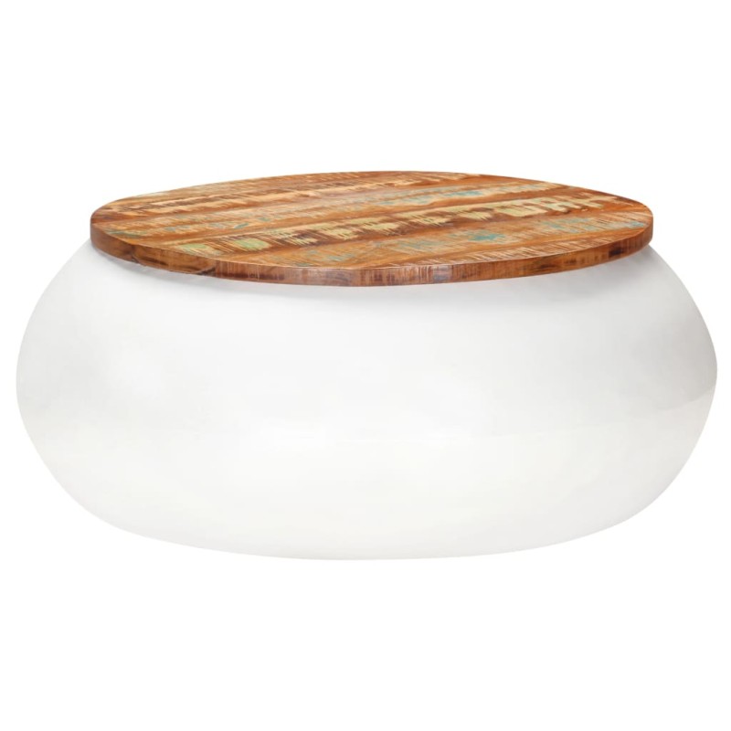vidaXL Mesa de centro madera maciza reciclada blanca 68x68x30 cm vidaXL Mesa de centro madera maciza reciclada blanca 68x68x30 cm