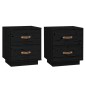 vidaXL Mesitas de noche 2 uds madera maciza de pino negro 40x34x45 cm vidaXL Mesitas de noche 2 uds madera maciza de pino negro 40x34x45 cm