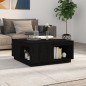 vidaXL Mesa de centro de madera maciza de pino negro 80x81x36,5 cm