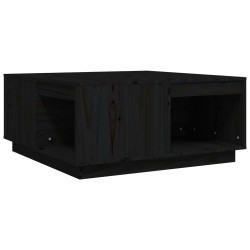 vidaXL Mesa de centro de madera maciza de pino negro 80x81x36,5 cm